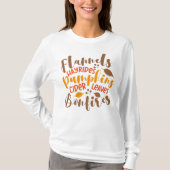 Flanels Hay Rides Pompoenen Cider Leaves Bonfires T-shirt (Voorkant)