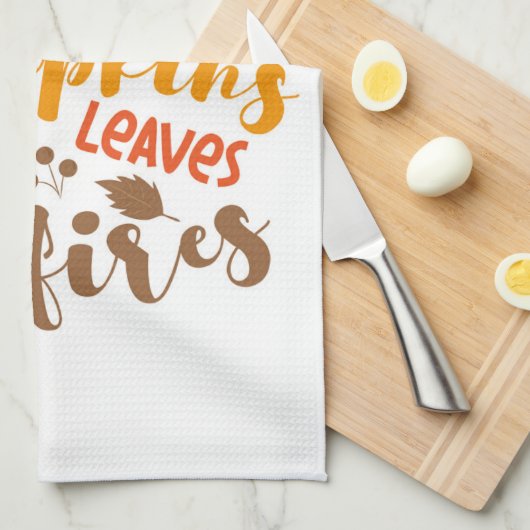 Flanels Hay Rides Pompoenen Cider Leaves Bonfires Theedoek (Quarter Fold)