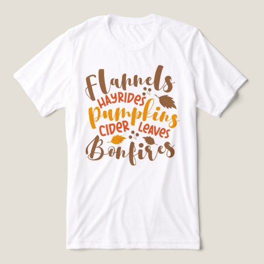 Flanels Hay Rides Pompoenen Cider Leaves Bonfires Tri-Blend Shirt (Design voorkant)