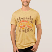 Flanels Hay Rides Pompoenen Cider Leaves Bonfires Tri-Blend Shirt (Voorkant)