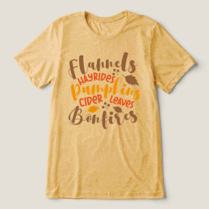 Flanels Hay Rides Pompoenen Cider Leaves Bonfires Tri-Blend Shirt