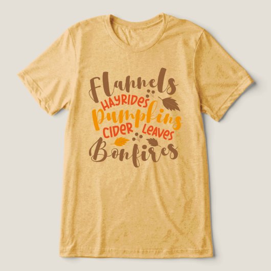 Flanels Hay Rides Pompoenen Cider Leaves Bonfires Tri-Blend Shirt (Design voorkant)