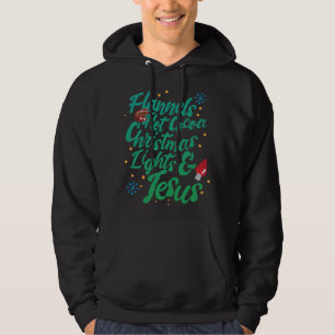 Flanels Hot Cacao Kerstverlichting en Jezus Hoodie
