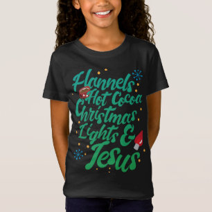 Flanels Hot Cacao Kerstverlichting en Jezus T-shirt