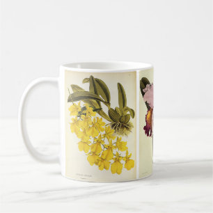 flank van Floral, Tropische orchidebloemen Koffiemok