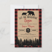 Flannel Adventure Baby Shower-uitnodigingen Kaart (Voorkant)