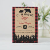 Flannel Adventure Baby Shower-uitnodigingen Kaart (Staand voorkant)