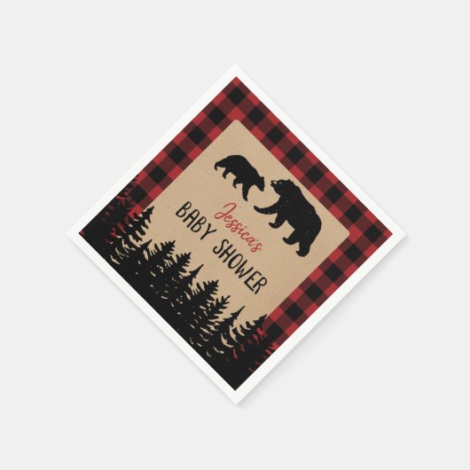 Flannel Adventure Beer Baby shower Decor Servet (Hoek)