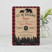 Flannel Adventure Beer Baby Shower Uitnodigingen (Staand voorkant)