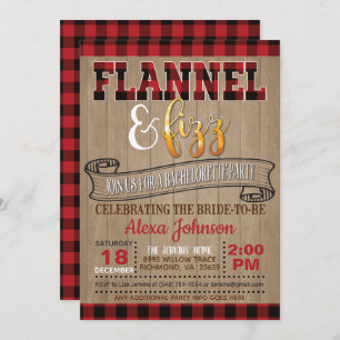 Flannel and Fizz Bachelorette Party Kaart