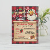 Flannel and flipjacks pajama and pancake party inv kaart (Staand voorkant)