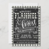 Flannel and Frost Holiday Party Invitation White Kaart (Voorkant)