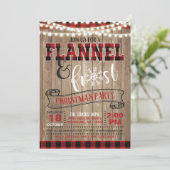 Flannel and Frost-kerstparty Invitation Light Kaart (Staand voorkant)