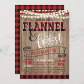 Flannel and Frost-kerstparty Invitation Light Kaart (Voorkant / Achterkant)