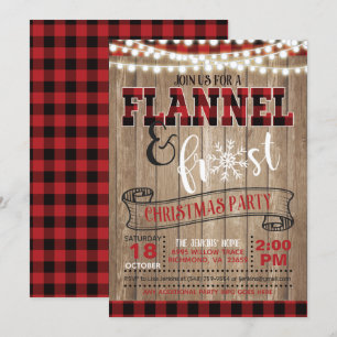 Flannel and Frost-kerstparty Invitation Light Kaart
