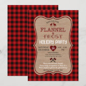 Flannel and Frost Lumberjack Holiday Party Kaart (Voorkant / Achterkant)