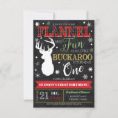 Flannel and Fun Boy First BIrthday Party Invite Kaart (Voorkant)