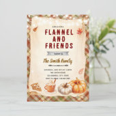 Flannel Bonfire and S'mores party invitation Kaart (Staand voorkant)