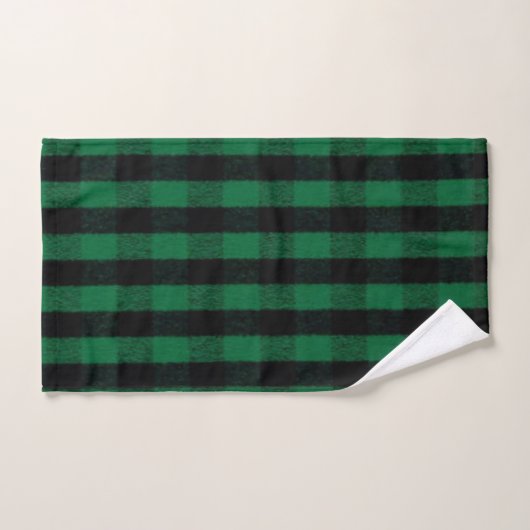 Flannel Buffalo Gedekte groene lumberjack textuur Bad Handdoek (Handdoek)