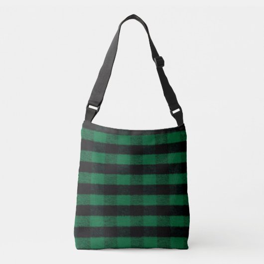 Flannel Buffalo Gedekte groene lumberjack textuur Crossbody Tas (Voorkant)