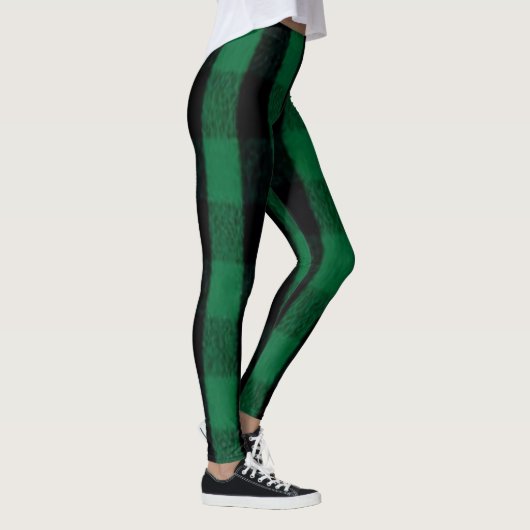Flannel Buffalo Gedekte groene lumberjack textuur Leggings (Rechts)