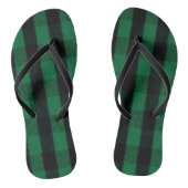 Flannel Buffalo Gedekte groene lumberjack textuur Teenslippers (Voetbed)