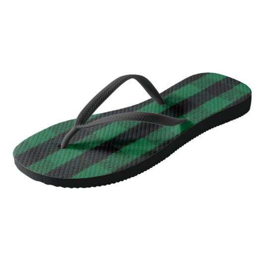 Flannel Buffalo Gedekte groene lumberjack textuur Teenslippers (Schuin)