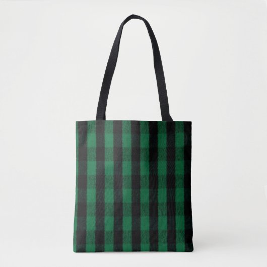 Flannel Buffalo Gedekte groene lumberjack textuur Tote Bag (Voorkant)