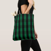 Flannel Buffalo Gedekte groene lumberjack textuur Tote Bag (Dichtbij)