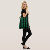 Flannel Buffalo Gedekte groene lumberjack textuur Tote Bag (Op model)