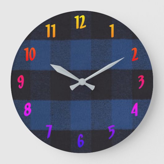 Flannel Buffalo Pset Blue lumberjack textuur 1 Grote Klok (Voorkant)