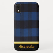Flannel Buffalo Pset Blue lumberjack textuur Case-Mate iPhone Case (Achterkant)