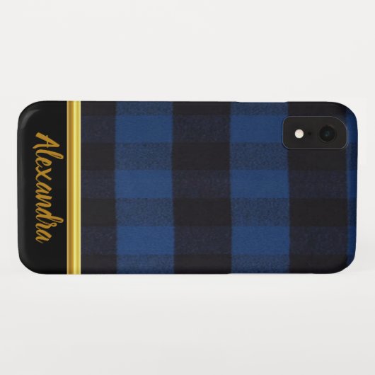 Flannel Buffalo Pset Blue lumberjack textuur Case-Mate iPhone Case (Achterkant (horizontaal))
