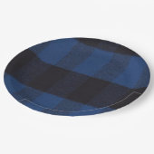 Flannel Buffalo Pset Blue lumberjack textuur Papieren Bordje (Gekanteld)