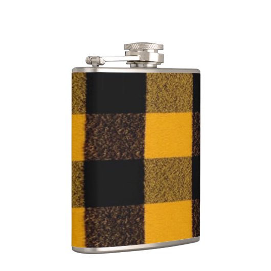 Flannel Buffalo Pset Gele lumberjack textuur Heupfles (Rechts)