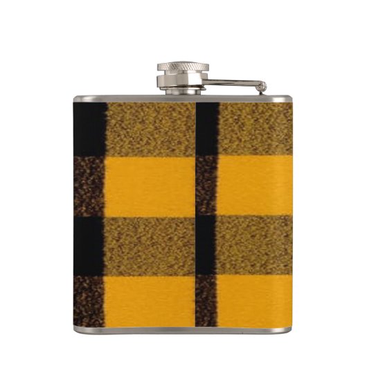 Flannel Buffalo Pset Gele lumberjack textuur Heupfles (Achterkant)