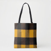 Flannel Buffalo Pset Gele lumberjack textuur Tote Bag (Voorkant)