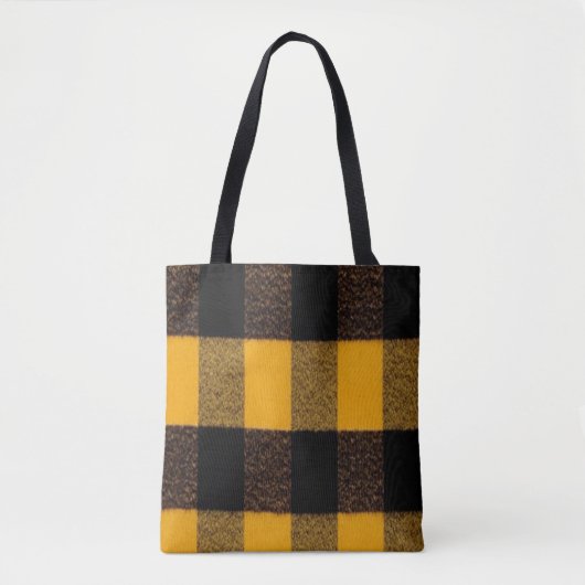 Flannel Buffalo Pset Gele lumberjack textuur Tote Bag (Voorkant)