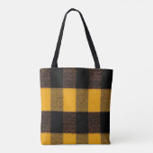 Flannel Buffalo Pset Gele lumberjack textuur Tote Bag (Achterkant)