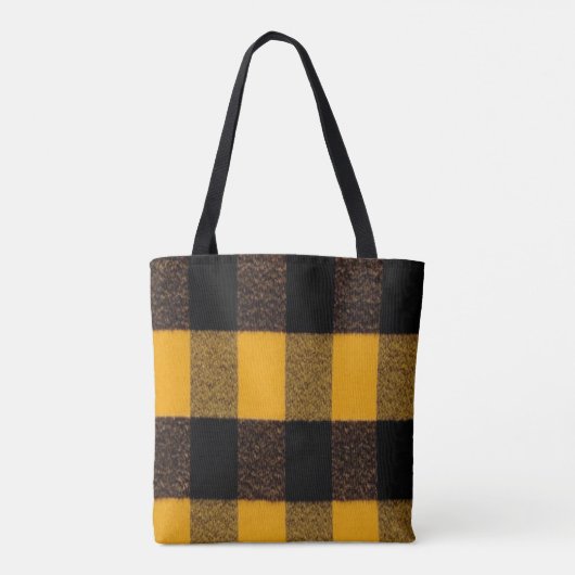 Flannel Buffalo Pset Gele lumberjack textuur Tote Bag (Achterkant)