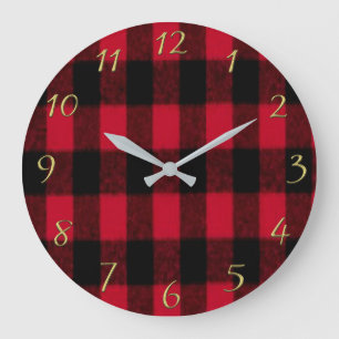 Flannel Buffalo Pset Red lumberjack textuur 1 Grote Klok