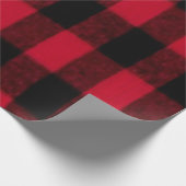 Flannel Buffalo Pset Red lumberjack textuur Cadeaupapier (Hoek)