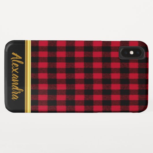 Flannel Buffalo Pset Red lumberjack textuur Case-Mate iPhone Case (Achterkant (horizontaal))