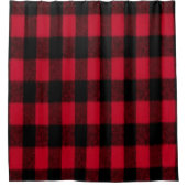 Flannel Buffalo Pset Red lumberjack textuur Douchegordijn (Voorkant)