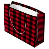 Flannel Buffalo Pset Red lumberjack textuur Groot Cadeauzakje (Achterkant Gekanteld)