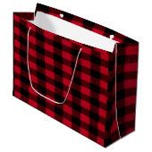 Flannel Buffalo Pset Red lumberjack textuur Groot Cadeauzakje (Voorkant Gekanteld)
