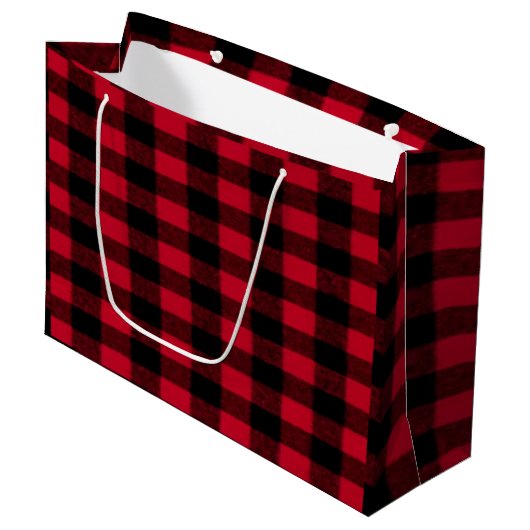 Flannel Buffalo Pset Red lumberjack textuur Groot Cadeauzakje (Voorkant Gekanteld)