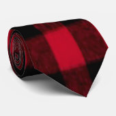 Flannel Buffalo Pset Red lumberjack textuur Stropdas (Opgerold)
