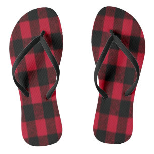 Flannel Buffalo Pset Red lumberjack textuur Teenslippers