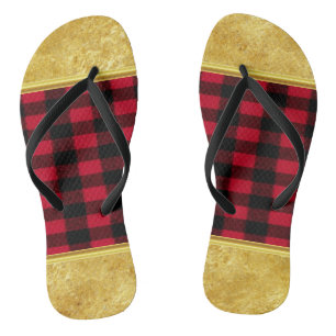 Flannel Buffalo Pset Red lumberjack textuur Teenslippers